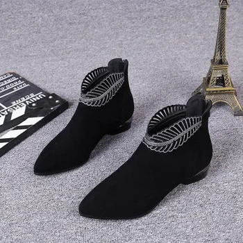 Spring 2020 Autumn Winter Fashion Rhinestone Women Boots Pointed Toe Ankle Boots Low Heels Woman Female Shoes ND-046
Spring 2020 Autumn Winter Fashion Rhinestone Women Boots Pointed Toe Ankle Boots Low Heels Woman Female Shoes ND-046