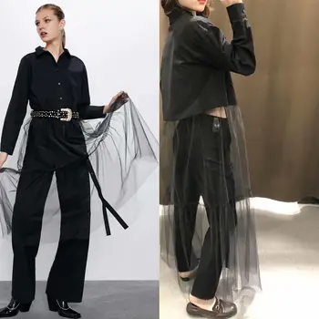 2020 ZA Spring Long Sleeve Tulle Shirt Dress Women Fashion Clothes Temperament Black Ruffled Patchwork Short Dresses Streetwear
2020 ZA Spring Long Sleeve Tulle Shirt Dress Women Fashion Clothes Temperament Black Ruffled Patchwork Short Dresses Streetwear