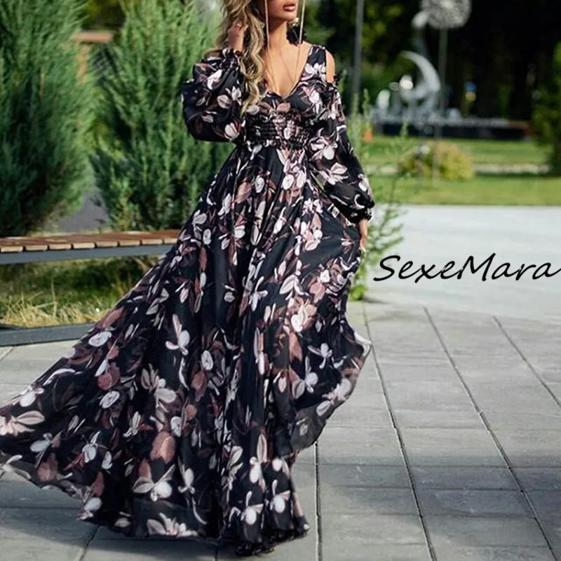 Autumn Fashion 2023 V-neck Sexy Women Dress Elegant Print Long Sleeve Ruffles Empire Maxi Dress
Autumn Fashion 2023 V-neck Sexy Women Dress Elegant Print Long Sleeve Ruffles Empire Maxi Dress