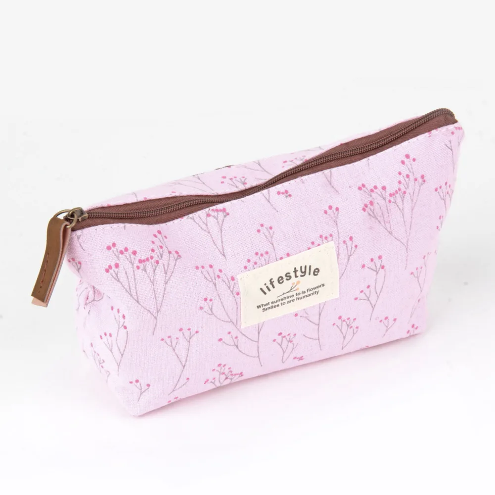 vintage flower floral pencil pen bag cosmetic makeup/storage bag