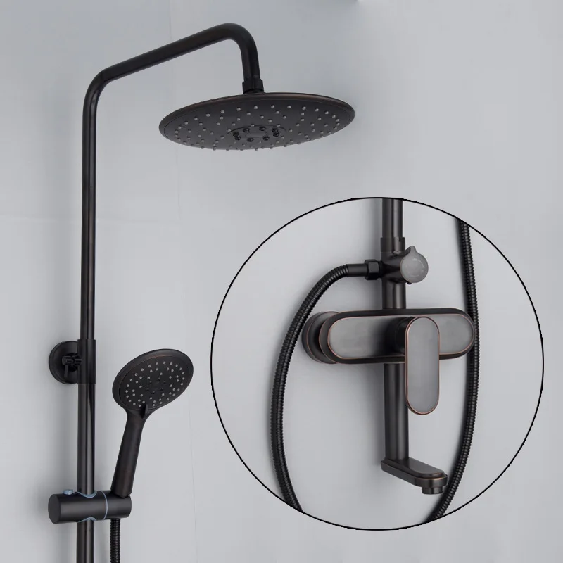 Copper shower shower set black paint three-gear multi-functional black ancient bathroom shower hand-held shower shower set
Copper shower shower set black paint three-gear multi-functional black ancient bathroom shower hand-held shower shower set