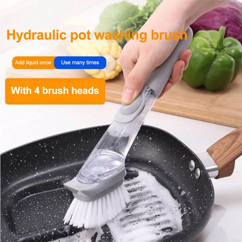 Automatic dispensing Cleaning Brush With Removable Brush Head Injection Soap Dispenser Dish Washing Brush Set Kitchen Clean Tool
Automatic dispensing Cleaning Brush With Removable Brush Head Injection Soap Dispenser Dish Washing Brush Set Kitchen Clean Tool