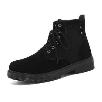 2020 New Flat heel men boots Pu Increase Shoes male Round head Solid Color Lace up fashion winter Botas Hombre Size 39-44
2020 New Flat heel men boots Pu Increase Shoes male Round head Solid Color Lace up fashion winter Botas Hombre Size 39-44