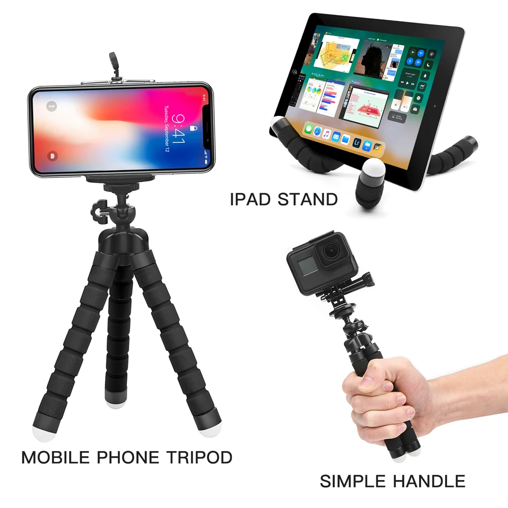 Mini Phone Octopus Tripod Stand Holder for Mobile Phone with Phone Clip Mount for Xiaomi 8 iphone X 7 Huawei GoPro Action Camera
Mini Phone Octopus Tripod Stand Holder for Mobile Phone with Phone Clip Mount for Xiaomi 8 iphone X 7 Huawei GoPro Action Camera
