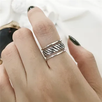 RUIYI Real 925 Sterling Silver Knotted Weaving Rings Girls Vintage Do Old Distress Twsiting Open Rings Birthday Wedding Jewelry
RUIYI Real 925 Sterling Silver Knotted Weaving Rings Girls Vintage Do Old Distress Twsiting Open Rings Birthday Wedding Jewelry