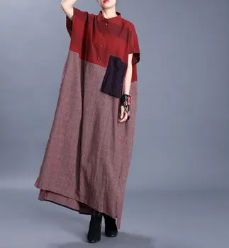 Summer New Retro Stand Collar Single Breasted Stitching Pocket Womens Dress 2020 National Style Cotton Linen Hem Split Dress
Summer New Retro Stand Collar Single Breasted Stitching Pocket Womens Dress 2020 National Style Cotton Linen Hem Split Dress