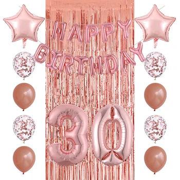 26pcs Birthday Balloon 18 20 30 40th Number Foil Balloon Birthday Party Decoration Letter Confetti Rose Gold Latex Rain curtain
26pcs Birthday Balloon 18 20 30 40th Number Foil Balloon Birthday Party Decoration Letter Confetti Rose Gold Latex Rain curtain