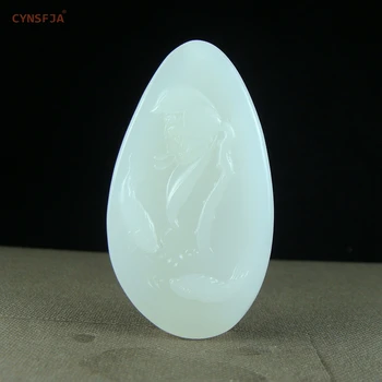 CYNSFJA Real Rare Certified Natural Chinese Hetian White Jade Men's Amulets Charms Wealth Fish Jade Pendant Hand Carved Artwork High Quality Best Gift 
CYNSFJA Real Rare Certified Natural Chinese Hetian White Jade Men's Amulets Charms Wealth Fish Jade Pendant Hand Carved Artwork High Quality Best Gift