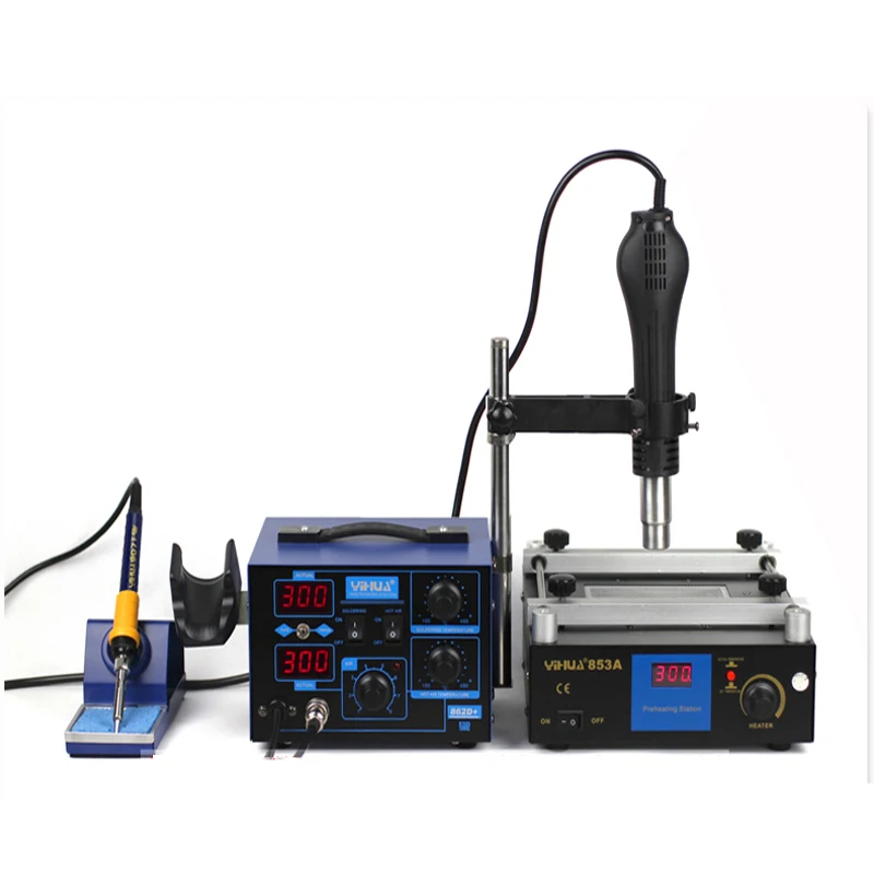 YIHUA 853A Digital Display Preheating Station+862D Digital Temperature Control 2 in 1 Solder Station Soldering Iron Combination
YIHUA 853A Digital Display Preheating Station+862D Digital Temperature Control 2 in 1 Solder Station Soldering Iron Combination