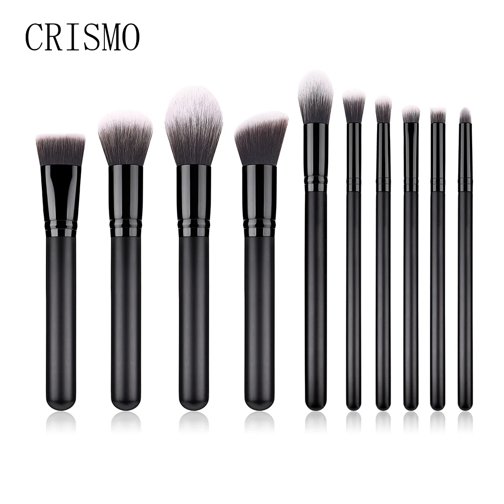 CRISMO Black Professional 10PCS Make Up Brush Nylon Hair Eyeshadow Blending Synthetic Hair Powder Foundation Makeup Brush Set
CRISMO Black Professional 10PCS Make Up Brush Nylon Hair Eyeshadow Blending Synthetic Hair Powder Foundation Makeup Brush Set