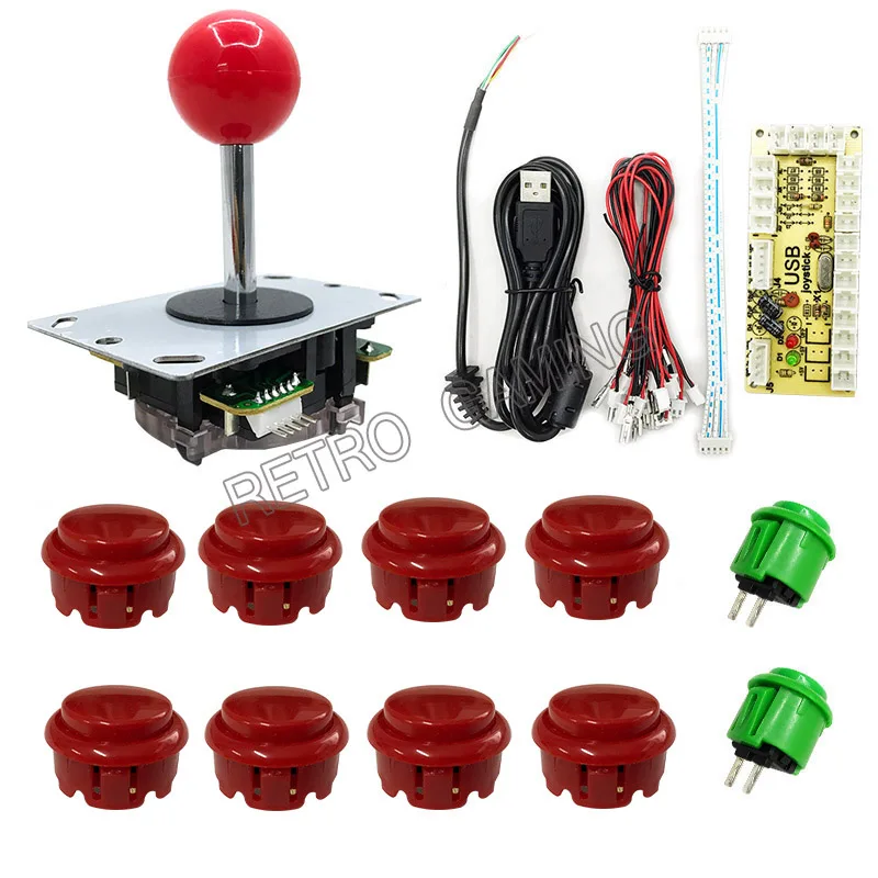 Zero delay USB encoder with 5 pin cable joystick 24mm / 30mm push button to PC for DIY arcade handle set kits | Спорт и развлечения
