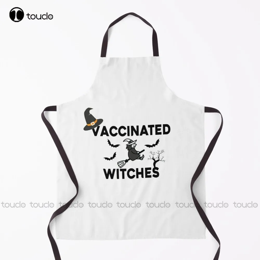 

Vaccinated Witches Apron Aprons Cute Garden Kitchen Household Cleaning Personalized Custom Apron For Women Men Unisex Adult