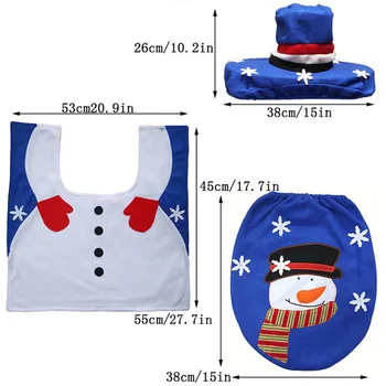 Blue Snowman Pattern Toilet Seat Cover Mat Set Bathroom Closestool Decor Toilet Protecor Case Christmas Decorations 3pcs/set L
Blue Snowman Pattern Toilet Seat Cover Mat Set Bathroom Closestool Decor Toilet Protecor Case Christmas Decorations 3pcs/set L