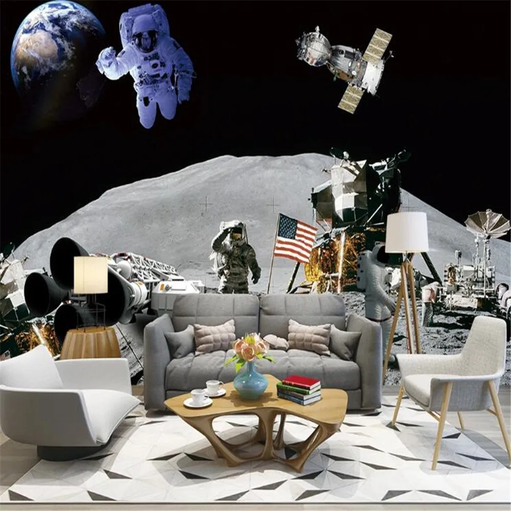 milofi factory custom wallpaper mural 3D moon landing astronaut spaceship children's room background wall
milofi factory custom wallpaper mural 3D moon landing astronaut spaceship children's room background wall