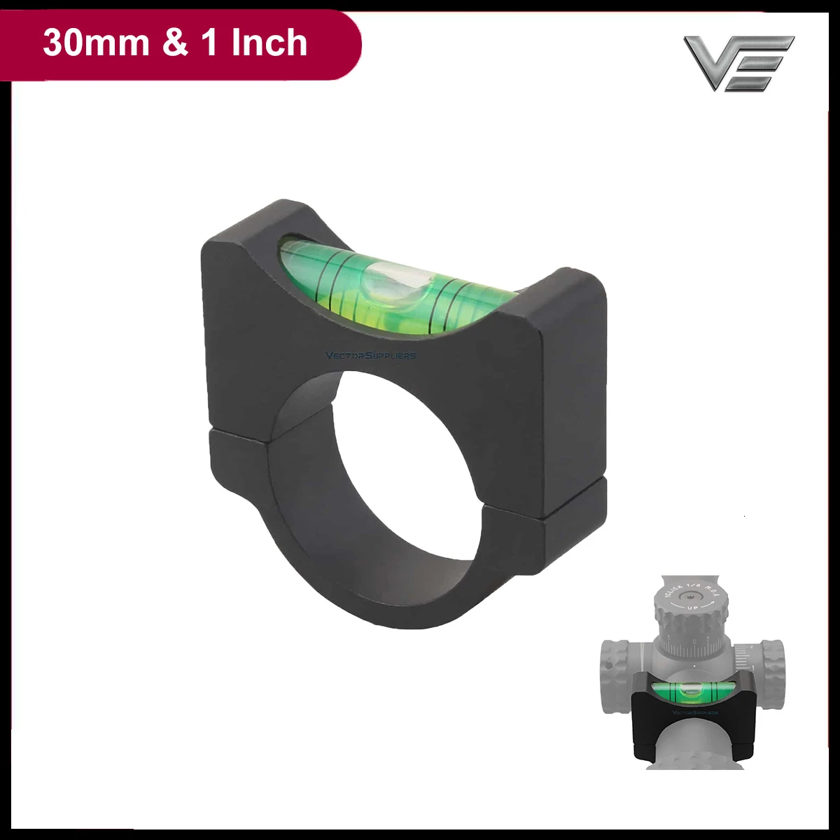 Кольцо адаптер для винтовки Vector Optics 30 мм 1 '' с кольцами градиентом ACD|mount ring|rifle