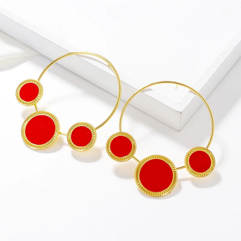 Flashbuy New Trendy Gold Alloy Big Round Pendant Earrings For Women Exaggeration Big Circle Statement Earrings Fashion Jewelry
Flashbuy New Trendy Gold Alloy Big Round Pendant Earrings For Women Exaggeration Big Circle Statement Earrings Fashion Jewelry