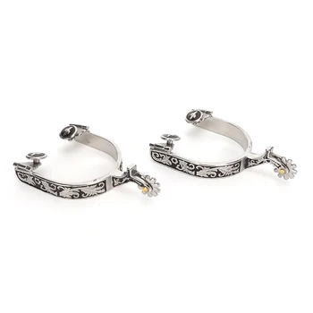 Stainless Steel West Cowboy Exquisite Pattern Horse Boot Spurs Decoration with Gear for Equestrian Competition Entertainment
Stainless Steel West Cowboy Exquisite Pattern Horse Boot Spurs Decoration with Gear for Equestrian Competition Entertainment