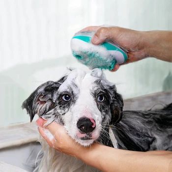 Pet Bath Massage Brush, Silicone Bristle Shampoo Dispenser Massage Tool for Dog Cat
Pet Bath Massage Brush, Silicone Bristle Shampoo Dispenser Massage Tool for Dog Cat