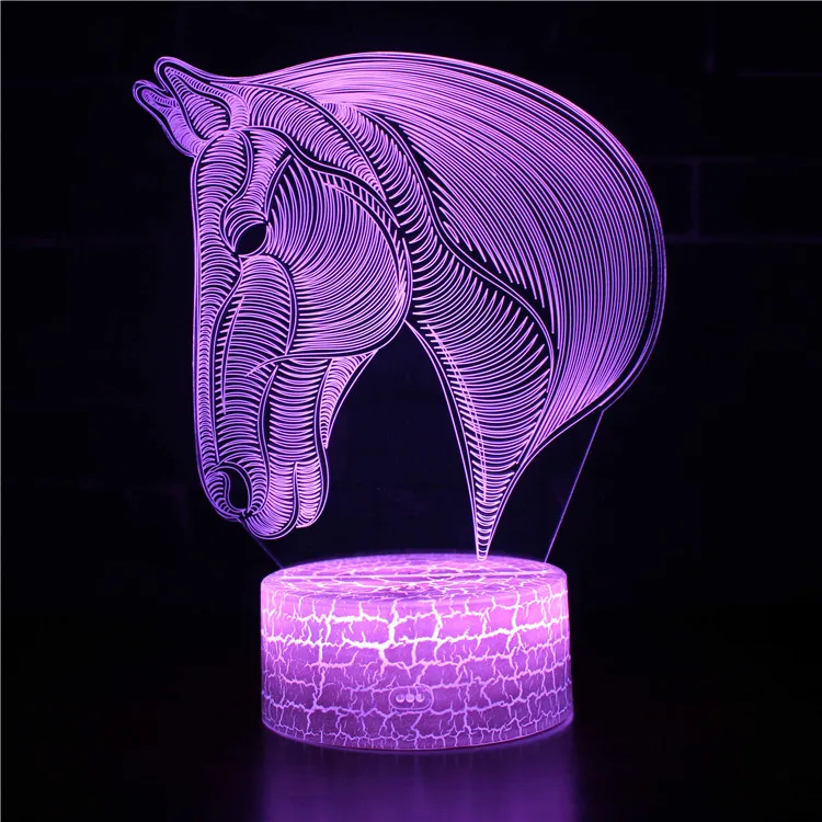 Zebra настольная лампа семь цветов зрение стерео светодиодная акриловая для