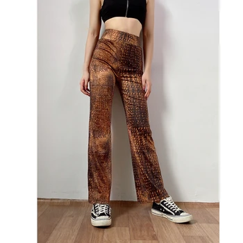 Slim Fit High Waist Pants Ladies Women's Crocodile Print Wide Leg Long Trousers Elastic Waist Casual Flare Pants Capris
Slim Fit High Waist Pants Ladies Women's Crocodile Print Wide Leg Long Trousers Elastic Waist Casual Flare Pants Capris