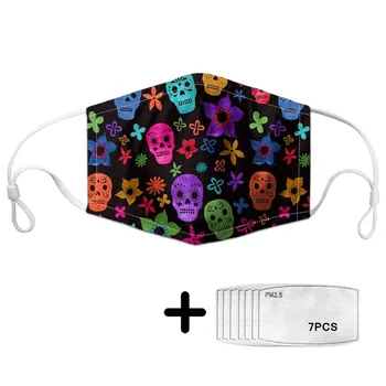 2020 Breathing Protection Mask Sugar Skull Patterned Mouth Masks with 7PCS Fliters Fashion Black Winter Face Masks Maska Na Usta
2020 Breathing Protection Mask Sugar Skull Patterned Mouth Masks with 7PCS Fliters Fashion Black Winter Face Masks Maska Na Usta