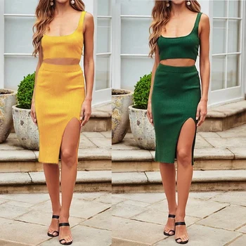 Summer 2 Piece Skirt Set Women Slim Top and Skirt Sexy Outfit for Women Sleeveless Crop Top Set
Summer 2 Piece Skirt Set Women Slim Top and Skirt Sexy Outfit for Women Sleeveless Crop Top Set