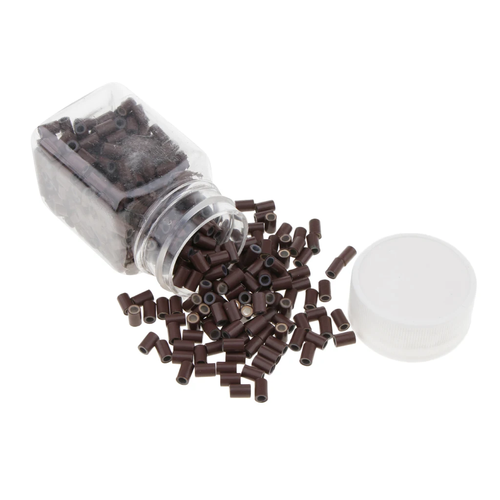 1 Bottle/Set 500PCS Silicone Micro Link Rings 3mm Lined Beads for Hair Extensions Tool 1 Bottle/Set 500PCS Silicone Micro Link Rings 3mm Lined Beads for Hair Extensions Tool