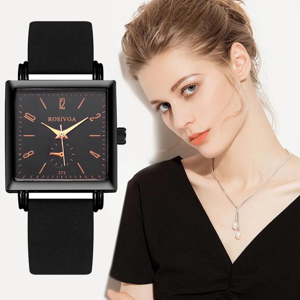Ladies Watch Fashion Square Dial Casual Belt Watch Temperament Simple Black Shell Quartz Holiday Gift relogio feminino 50*
Ladies Watch Fashion Square Dial Casual Belt Watch Temperament Simple Black Shell Quartz Holiday Gift relogio feminino 50*