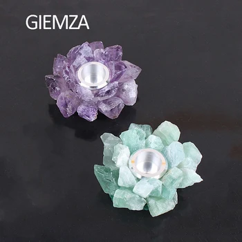 GIEMZA Natural Purple Crystal Candle Holder Amethyst Candlestick White Quartz Green Fluorite Manual 1pc Feng Shui Energy Stone
GIEMZA Natural Purple Crystal Candle Holder Amethyst Candlestick White Quartz Green Fluorite Manual 1pc Feng Shui Energy Stone