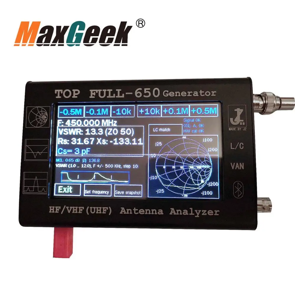 1.3GHz Vector Antenna Analyzer Signal Generator HF VHF UHF ANT SWR Impedance Meter 4.3" LCD Display
1.3GHz Vector Antenna Analyzer Signal Generator HF VHF UHF ANT SWR Impedance Meter 4.3" LCD Display