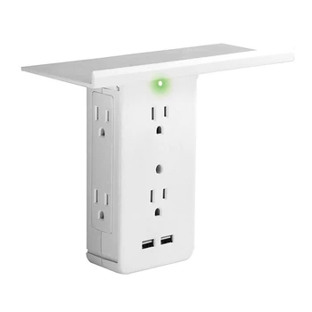 Socket Shelf-8 Port Surge Protector Wall Outlet, Multifunctional Wall Outlet Socket Shelf with Removable Built-in Shelf
Socket Shelf-8 Port Surge Protector Wall Outlet, Multifunctional Wall Outlet Socket Shelf with Removable Built-in Shelf