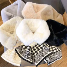 Faux Fur Collar Neck Warmer Crochet Knitted Wool Soft Warm Cross Scarves Houndstooth Pattern Long Skinny Plush Scarf Neckerchief
Faux Fur Collar Neck Warmer Crochet Knitted Wool Soft Warm Cross Scarves Houndstooth Pattern Long Skinny Plush Scarf Neckerchief