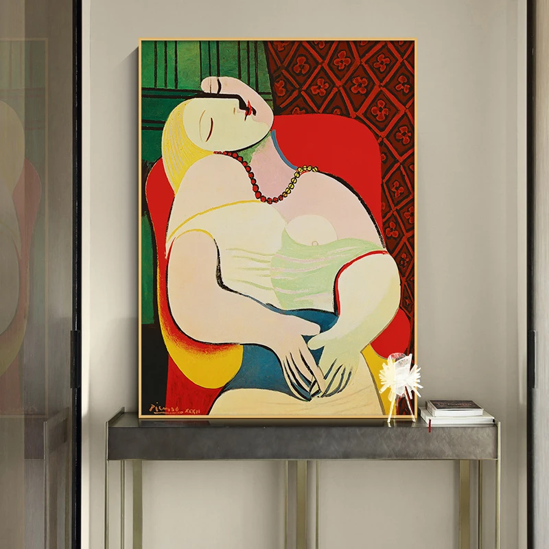 Dreaming Woman by Picasso Abstract Canvas Paintings Reproductions Impressionist Wall Art Posters and Print for Living Room Decor
Dreaming Woman by Picasso Abstract Canvas Paintings Reproductions Impressionist Wall Art Posters and Print for Living Room Decor