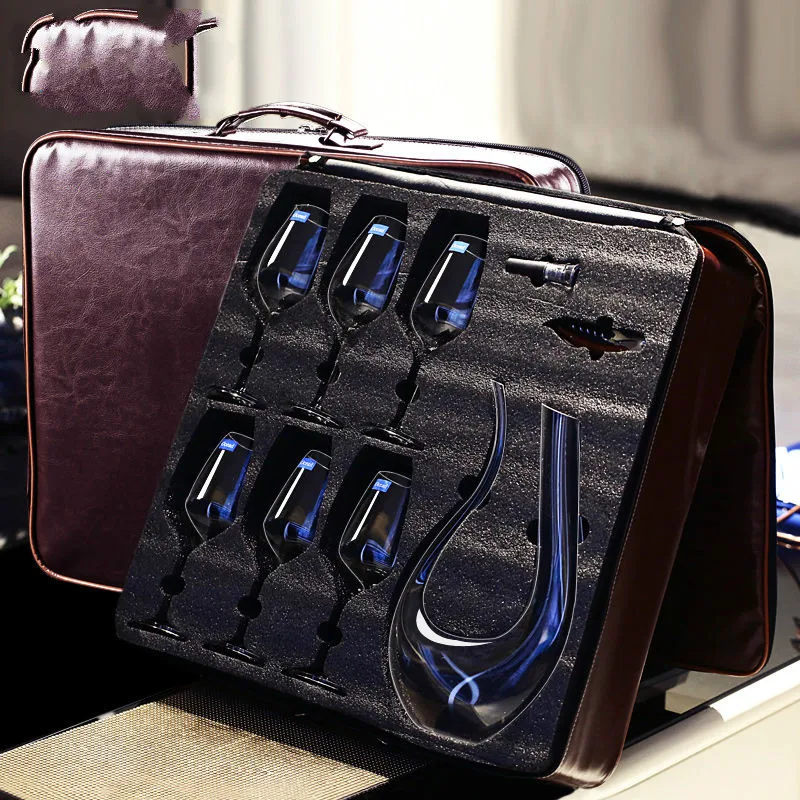 Creative Crystal Red Wine Glass Set Travel Portable Leather Box Wine Glass Household Goblet Decanter Wine Set
Creative Crystal Red Wine Glass Set Travel Portable Leather Box Wine Glass Household Goblet Decanter Wine Set