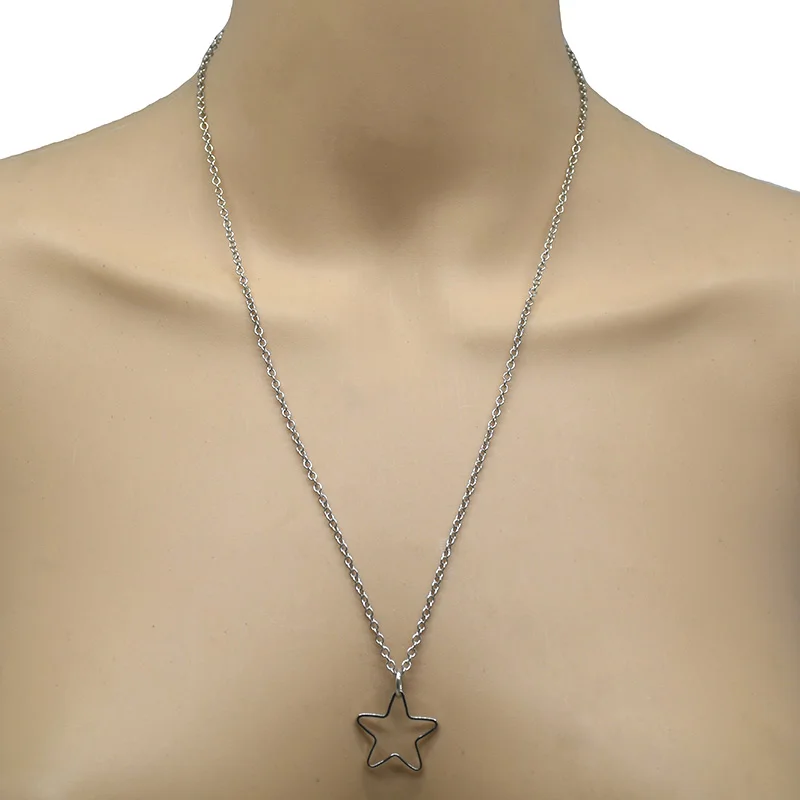 

Ожерелье с подвеской в виде звезды, серебряная цепочка, чокер, панк-ожерелья для женщин, унисекс, подарки, ювелирные изделия