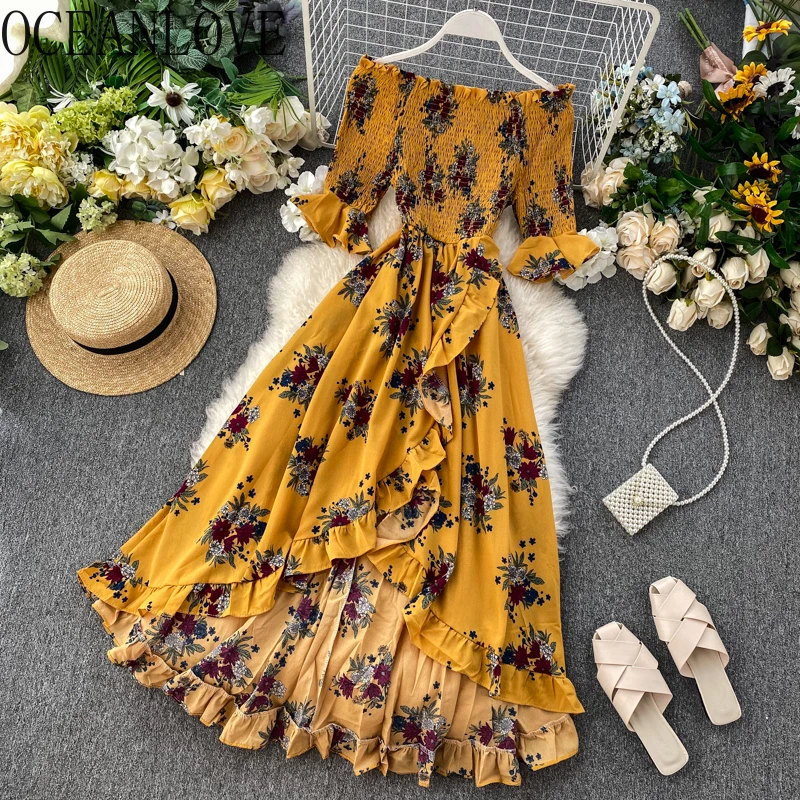 OCEANLOVE Bohemian Beach Style Long Dresses 2020 Print Ruffles Spring Summer Dress Women Off Shoulder Stretch Vestidos 13625
OCEANLOVE Bohemian Beach Style Long Dresses 2020 Print Ruffles Spring Summer Dress Women Off Shoulder Stretch Vestidos 13625