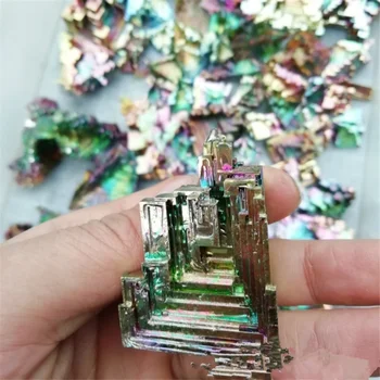 Natural Color Metal Bismuth Crystal Ore Collection Specimen Decoration Gift 
Natural Color Metal Bismuth Crystal Ore Collection Specimen Decoration Gift