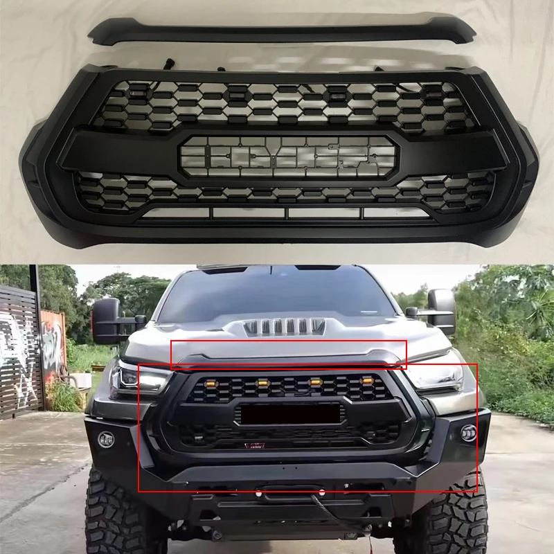 Modified Front Racing Grills For Hilux Revo 2021 Car Grille Bumper Mask Mesh Cover ABS Front Engine Bonnet Scoop Hood Trims
Modified Front Racing Grills For Hilux Revo 2021 Car Grille Bumper Mask Mesh Cover ABS Front Engine Bonnet Scoop Hood Trims