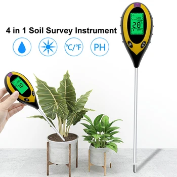 Four-in-one Ground Soil Tester Plastic Digital Display Electronic Soil pH Tester Light Meter Temperature and Humidity Detector
Four-in-one Ground Soil Tester Plastic Digital Display Electronic Soil pH Tester Light Meter Temperature and Humidity Detector
