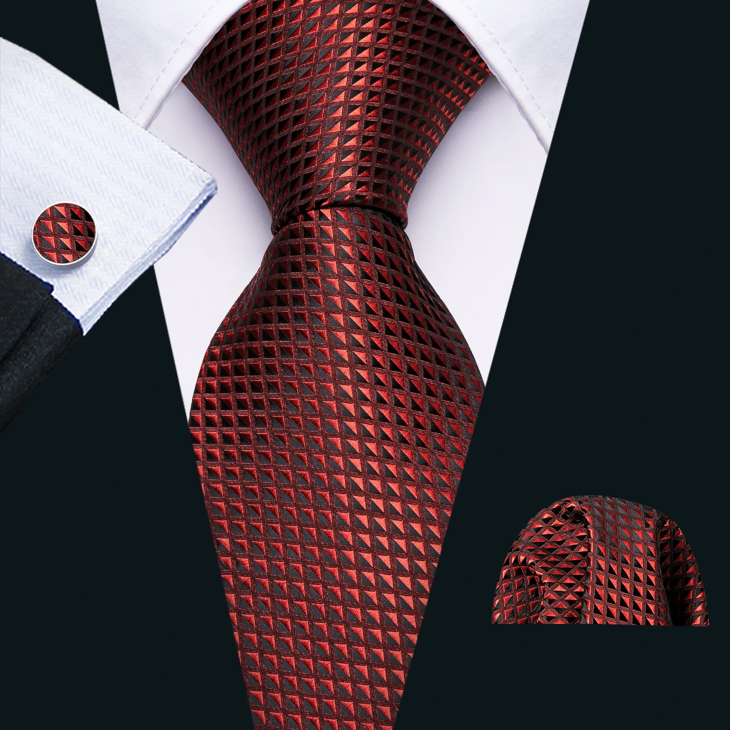 Fashion Red Striped Men Tie Set 8.5cm Silk Jacquard Woven Neckties Wedding Business Handkerchief Cufflink Tie Barry.Wang FA-5314
Fashion Red Striped Men Tie Set 8.5cm Silk Jacquard Woven Neckties Wedding Business Handkerchief Cufflink Tie Barry.Wang FA-5314