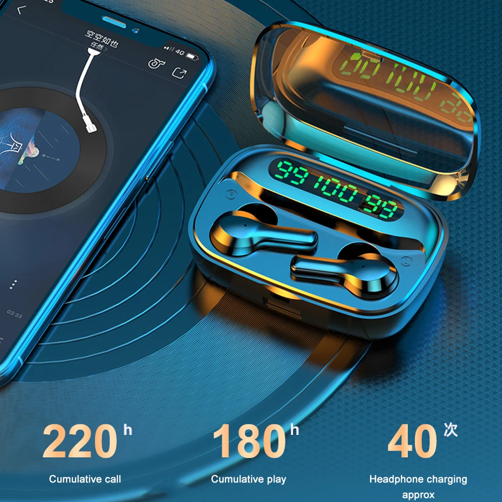 2000mAh Waterproof Wireless Earphones Bluetooth Headset Fingerprint Touch Control Earpieces With Voice Assistant TWS Earbuds
2000mAh Waterproof Wireless Earphones Bluetooth Headset Fingerprint Touch Control Earpieces With Voice Assistant TWS Earbuds