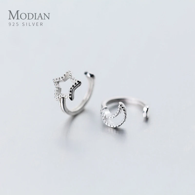 Modian Authentic 925 Sterling Silver Simple Star Moon Clips Earring for Women Gift No Need to Pierce Ear Fine Jewelry Bijoux
Modian Authentic 925 Sterling Silver Simple Star Moon Clips Earring for Women Gift No Need to Pierce Ear Fine Jewelry Bijoux