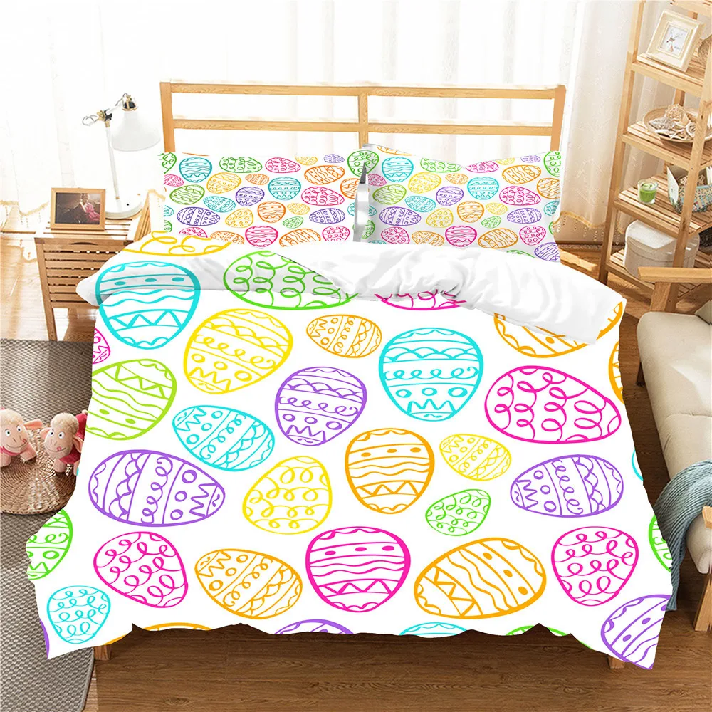 Comforter Bedding Sets Easter Egg Pattern Bed Linens Home Textiles with Pillowcases Bedroom Coverlet King Couple Size for Kids
Comforter Bedding Sets Easter Egg Pattern Bed Linens Home Textiles with Pillowcases Bedroom Coverlet King Couple Size for Kids
