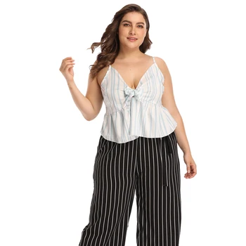 2020 new sexy deep V strap striped T-shirt vest short top large size women crop top women 
2020 new sexy deep V strap striped T-shirt vest short top large size women crop top women