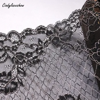 2Yards 20cm wide Lace Trimmings Black Pink Floral Embroidered Stretch Lace Fabric DIY Crafts Sewing Accessories Garters Garments
2Yards 20cm wide Lace Trimmings Black Pink Floral Embroidered Stretch Lace Fabric DIY Crafts Sewing Accessories Garters Garments