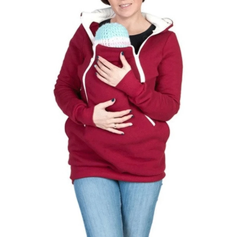 

Kangaroo Mother Sweater 2024 Winter Cotton Long Sleeve Maternity Clothes Hooded Pregnant Adults Women Clothing Pregnancy Hoodies