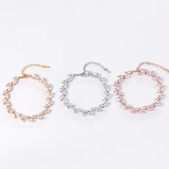 Wedding Jewelry ,Rose Gold Leaf Drops Rose Gold Bracelet 
Wedding Jewelry ,Rose Gold Leaf Drops Rose Gold Bracelet