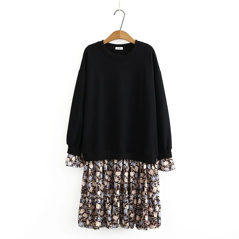 Oversize Women's Autumn And Winter New 2020 Loose Stitching Floral long-sleeved Fake two-piece Sweatshirt Dress
Oversize Women's Autumn And Winter New 2020 Loose Stitching Floral long-sleeved Fake two-piece Sweatshirt Dress