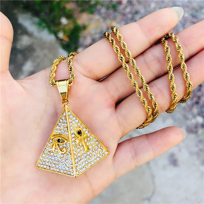 D&Z Iced Out Bling Eye of Horus Ankh Cross Pyramid Necklaces Pendants For Men Hip Hop Jewelry Gift
D&Z Iced Out Bling Eye of Horus Ankh Cross Pyramid Necklaces Pendants For Men Hip Hop Jewelry Gift