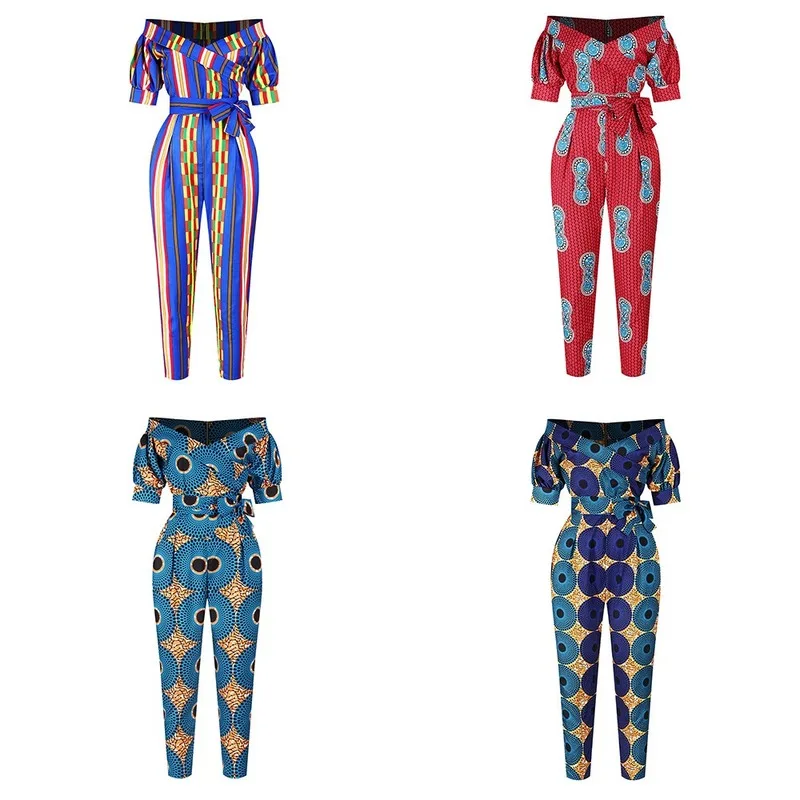 2020 Autumn Women's African-Style Digital Printing Lantern Sleeve off-Shoulder Horizontal Neck Jumpsuit Waist Casual Pants Women
2020 Autumn Women's African-Style Digital Printing Lantern Sleeve off-Shoulder Horizontal Neck Jumpsuit Waist Casual Pants Women